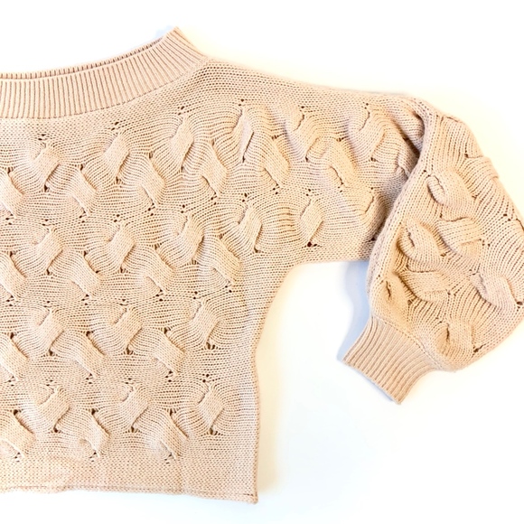 EVERKAKI Blush textured scoop neck knit sweater M - Picture 4 of 6